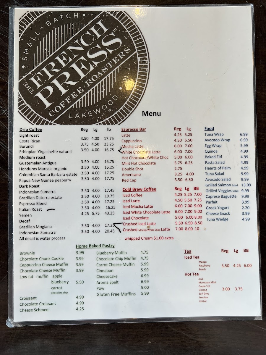 Menu The French Press Coffee Roasters Uptown-1
